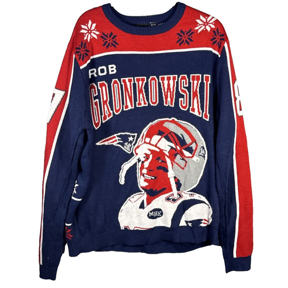 NFL New England Patriots Rob Gronkowski Ugly Christmas Sweater Mens 2XL - Picture 1 of 7